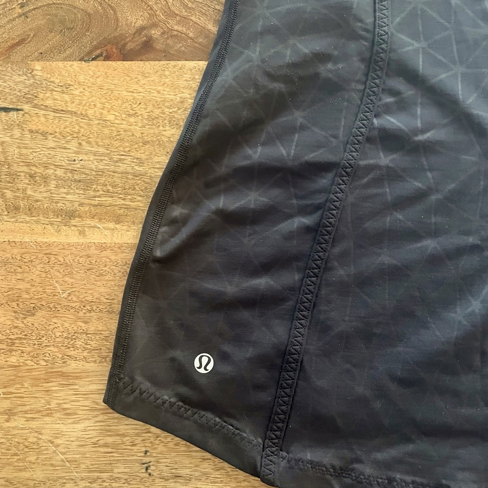 Lululemon Pedal Pace Zip Front Mesh Tank Dream Catcher Embossed Black - Picture 5 of 5